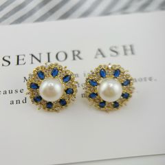 Bông Tai Ngọc Trai Tự Nhiên Đính Đá Sắc Màu Sang Trọng MADAME HIEN PEARLS BTN167