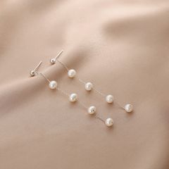 Bông Tai Bạc Dài Tua Rua 5-6mm MADAME HIEN PEARLS Ngọc Trai Tự Nhiên Thanh Lịch, Thời Thượng BTT019