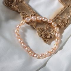 Vòng tay ngọc trai thật 100% hạt xoài nhỏ đơn giản sành điệu VTG001