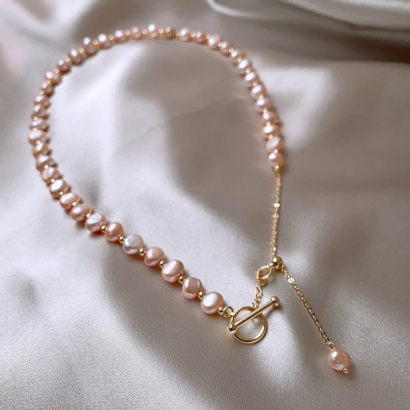 Vòng cổ Choker Baroque Hạt Trai Tím Tự Nhiên MADAME HIEN PEARLS Thiết Kế Khóa OT Có Thể Điều Chỉnh CB006