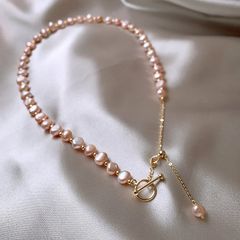 Vòng cổ Choker Baroque Hạt Trai Tím Tự Nhiên MADAME HIEN PEARLS Thiết Kế Khóa OT Có Thể Điều Chỉnh CB006