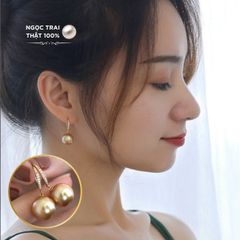 Bông Tai Bạc 925 Đính Ngọc Trai Xà Cừ Tự Nhiên 11-12mm sang trọng quý phái XC009