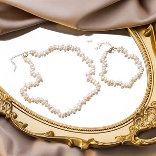 Set Vòng Cổ và Vòng Tay Trang sức ngọc trai thời trang MADAME HIEN PEARLS Baroque cho nữ CB004