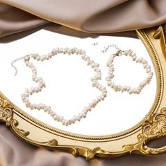 Set Vòng Cổ và Vòng Tay Trang sức ngọc trai thời trang MADAME HIEN PEARLS Baroque cho nữ CB004