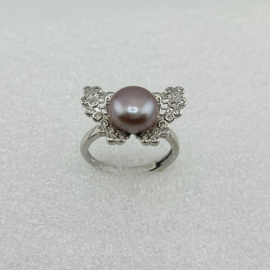 Nhẫn Ngọc Trai Tự Nhiên Size 8-9mm Dáng Bướm Phong Cách Quý Phú Bà Ngọc trai Giá Sỉ Phú Quốc MADAME HIEN PEARLS NN046