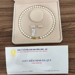 [Kèm kiểm định] Vòng cổ Ngọc trai 9-10mm tròn đẹp Khoá Titan vàng CT002TR