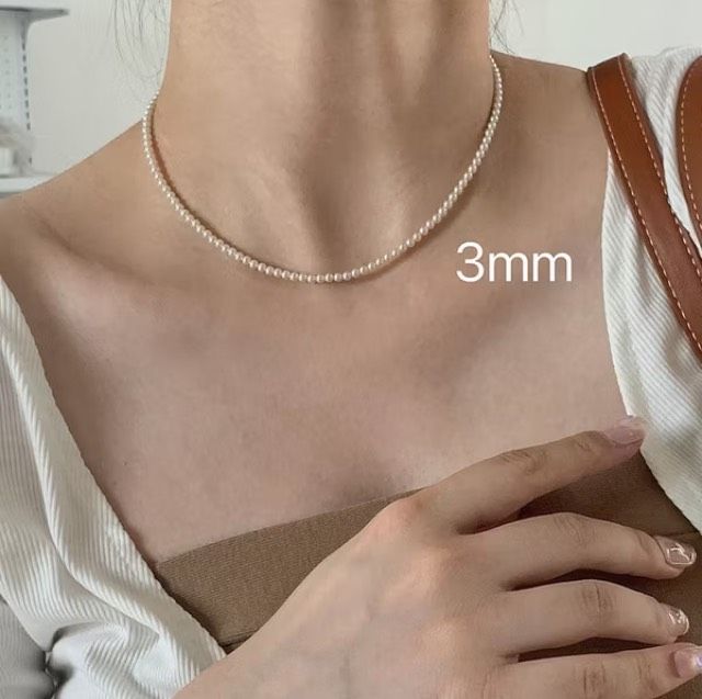 Set Bộ Trang Sức Ngọc Trai Tròn Tí Hon Mini Nhỏ Xinh Tự Nhiên 3-4mm MADAME HIEN PEARLS SCT010