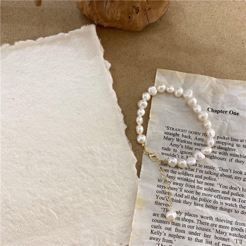 Bộ Trang Sức Mỹ Tâm Vòng Tay và Vòng Cổ Đính Ngọc Trai Baroque Tự Nhiên Cổ Điển Thời Trang SCB003