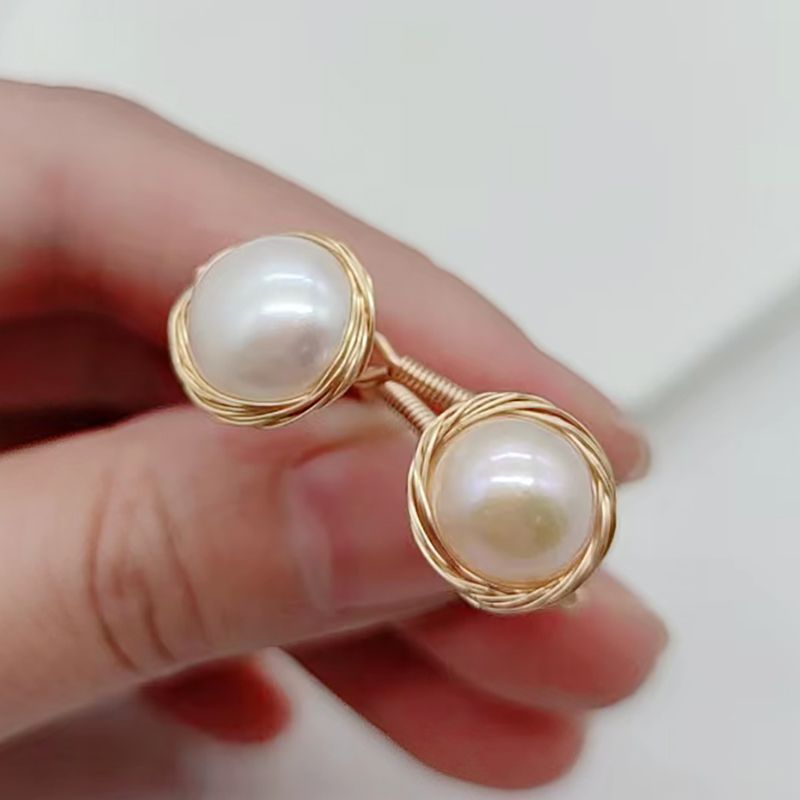 Nhẫn Ngọc Trai Hạt Tự Nhiên MADAME HIEN PEARLS Có Khóa Điều Chỉnh Được NB004