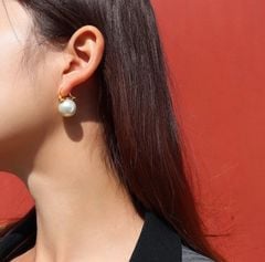 Bông Tai Bạc Ý Đính Ngọc Trai Edison Tự Nhiên MADAME HIEN PEARLS Kiểu Dáng Rất Tây BTT060
