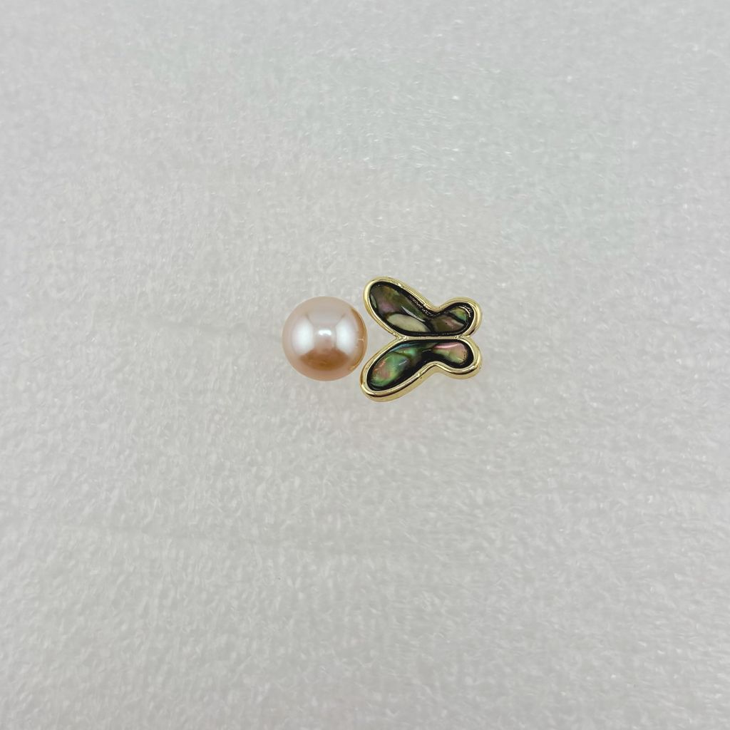 Nhẫn Ngọc Trai Tự Nhiên Mặt Bướm Xà Cừ Vỏ Bầu Ngư Điệu Đà Nữ Tính MADAME HIEN PEARLS NN087