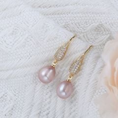 Bông Tai Ngọc Trai MADAME HIEN PEARLS Phối Đá quý phái, sắc màu tươi mới BTG004
