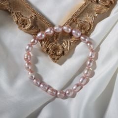 Vòng tay ngọc trai thật 100% hạt xoài nhỏ đơn giản sành điệu VTG001