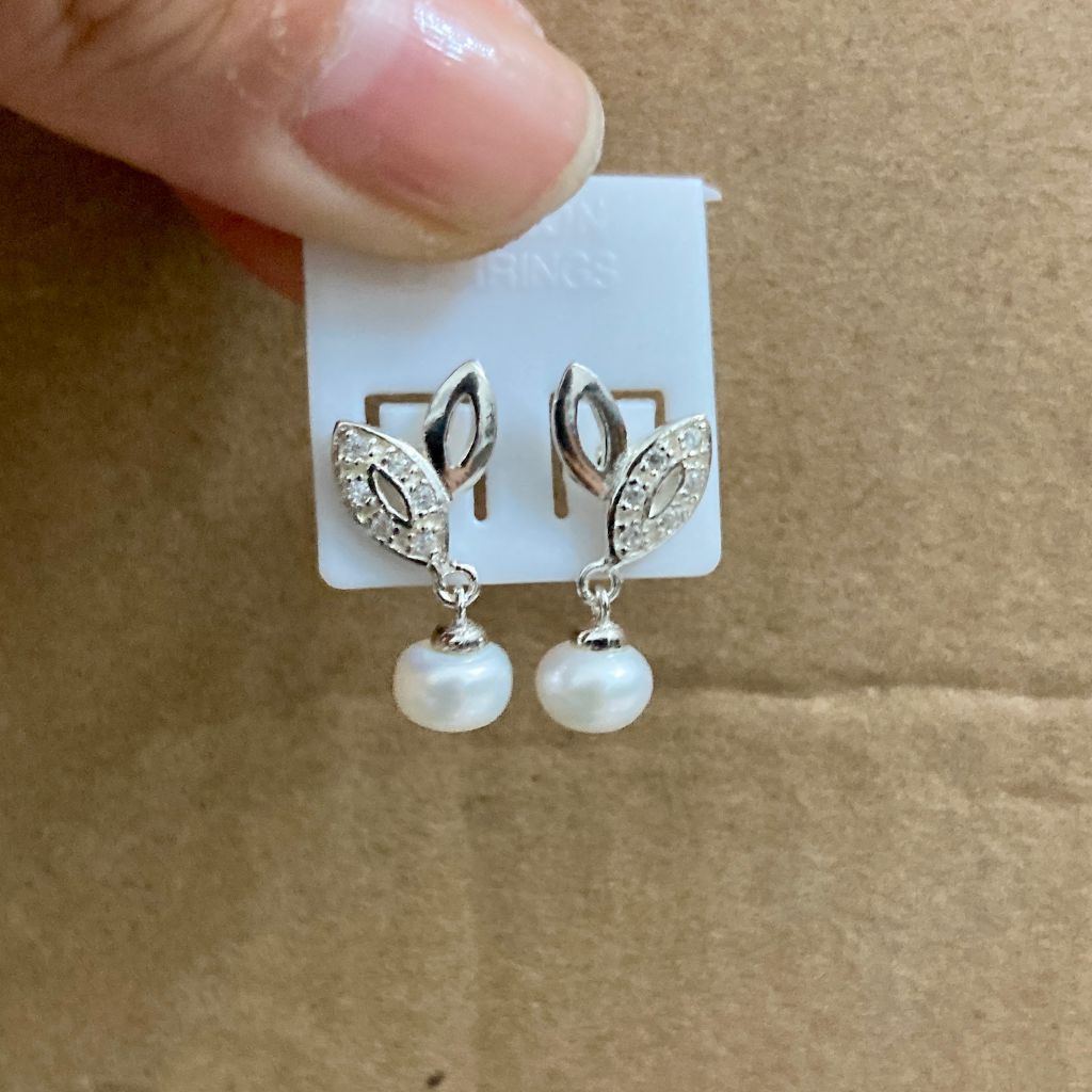 Bông Đẩy Tua Rua Bạc Ta Ngọc trai Tự Nhiên BD315 MADAME HIEN PEARLS Cho Nữ BTBTN002