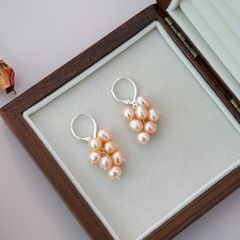 Bông Tai Ngọc Trai Tự Nhiên Khoá Tròn Đính Ngọc Trai Kiểu Chùm Nho MADAME HIEN PEARLS Cho Nữ BTN230
