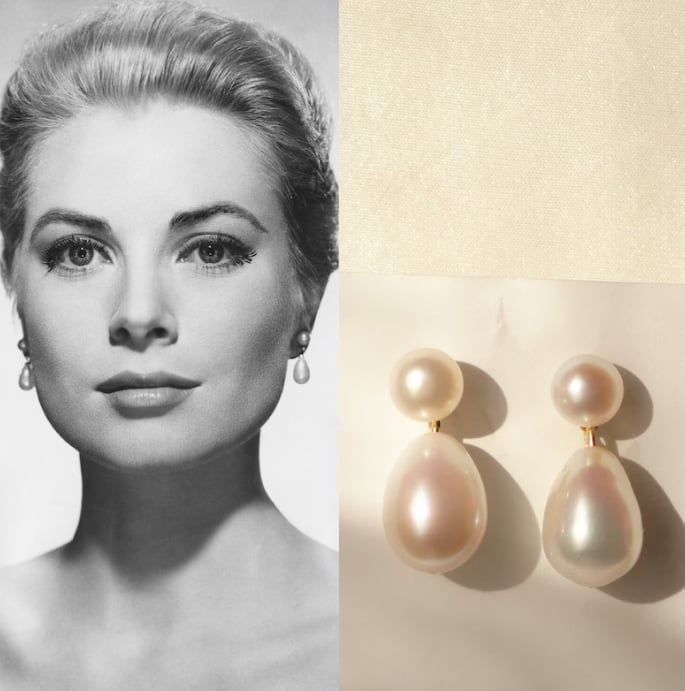 Bông Tai Bạc 925 Mạ vàng Đính Ngọc Trai Giọt Nước Thời Trang Cho Nữ BTG033TR