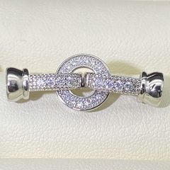 Khóa Cài Mặt Dây Chuyền Dây Tay Kẹp Nối Mạ Vàng 14k Mặt Tròn Dây Kẹp Đính Đá MADAME HIEN PEARLS