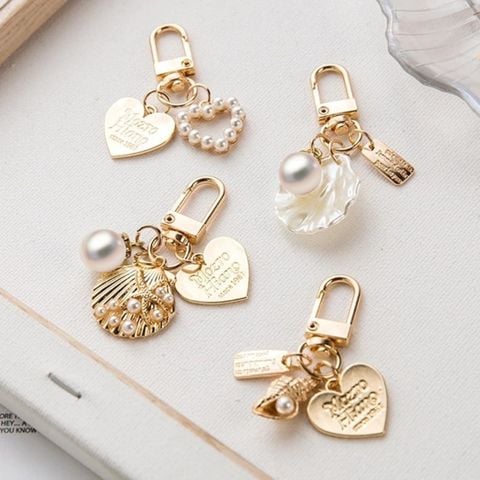 Móc khoá Hợp kim Ngọc Trai Nước Ngọt Tự Nhiên Madame Hien Pearls Quà tặng đáng yêu PKK001