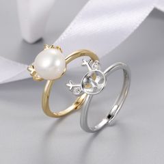 Nhẫn Đính Ngọc Trai Tự Nhiên Freesize Thời Trang Cá Tính Dáng Hưu Rừng MADAME HIEN PEARLS Cho Nữ NN006
