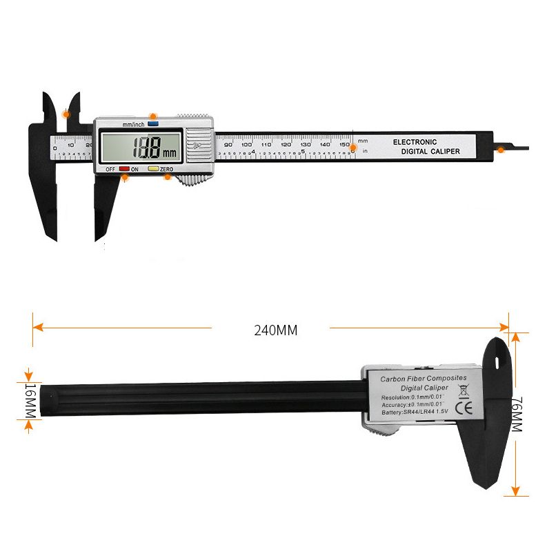 Thước Kẹp Điện Tử Đo Đường Kính Sợi Nhựa Carbon Syntek 150mm Chammart - Màu Đen