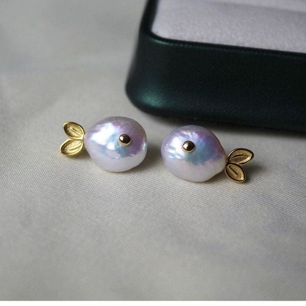 Designer Jewelry Bông Tai Ngọc Trai Baroque Dáng Cá Voi Con Đáng Yêu MADAME HIEN PEARLS Cho Nữ BTB119