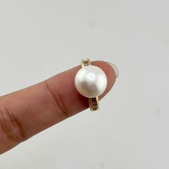 Nhẫn Ngọc Trai Tự Nhiên Hạt To Khủng Kiểu Dáng Tối Giản Sang Trọng MADAME HIEN PEARLS Cho Nữ NN139