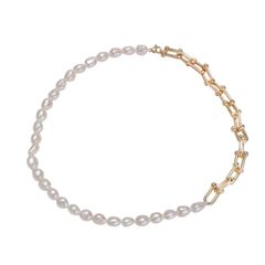 Vòng cổ Ngọc Trai Tự Nhiên Phối Chuỗi Thép Titan Thanh Lịch Nam Nữ MADAME HIEN PEARLS CG029