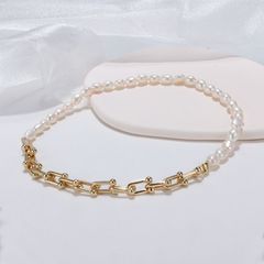 Vòng cổ Ngọc Trai Tự Nhiên Phối Chuỗi Thép Titan Thanh Lịch Nam Nữ MADAME HIEN PEARLS CG029