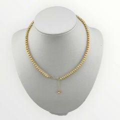 Vòng Cổ Ngọc Trai Akoya 4-4,5mm Vàng Tự Nhiên Khoá Tua Rua Dài Đính Hạt Ngọc Trai Nhỏ Xinh MADAME HIEN PEARLS Cho Nữ CT070