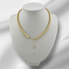 Vòng Cổ Ngọc Trai Akoya 4-4,5mm Vàng Tự Nhiên Khoá Tua Rua Dài Đính Hạt Ngọc Trai Nhỏ Xinh MADAME HIEN PEARLS Cho Nữ CT070