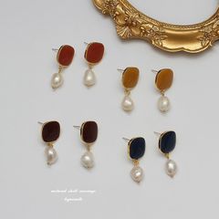 Bông Tai Ngọc Trai Tự Nhiên Kim Bạc s925 Morandi Thời Trang Cổ Điển Vintage MADAME HIEN PEARLS BTB046