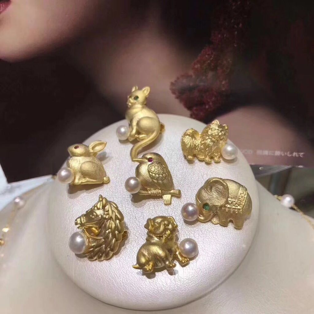 Ghim Cài Áo Hình Mèo Đính Ngọc Trai Tự Nhiên MADAME HIEN PEARLS Đáng Yêu PKC024