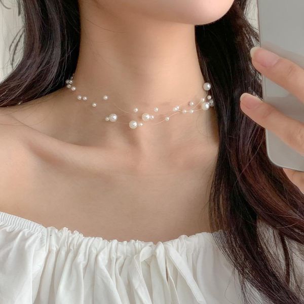 Vòng Cổ Ngọc Trai Choker Bồng Bềnh Dây Gân MADAME HIEN PEARLS Trang Sức Cô Dâu Xinh Xắn CT021