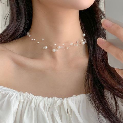 Vòng Cổ Ngọc Trai Choker Bồng Bềnh Dây Gân MADAME HIEN PEARLS Trang Sức Cô Dâu Xinh Xắn CT021