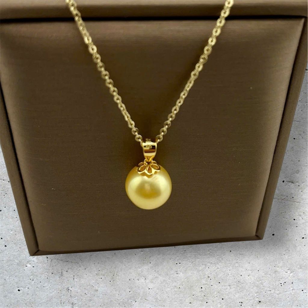 Mặt Dây Chuyền Ngọc Trai Edison Vàng 10-11mm Tối Giản Minimalist Sang Trọng MADAME HIEN PEARLS Cho Nữ MT052
