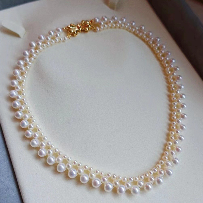 Vòng Cổ Nơ Ngọc Trai Tự Nhiên Kết Nhiều Lớp Thời Trang Sang Trọng Cho Nữ MADAME HIEN PEARLS CT019