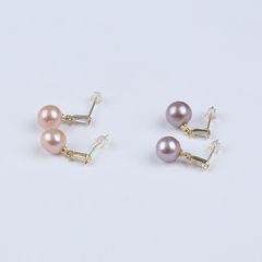 Bông Tai Bạc Ý Đính Hạt Ngọc Trai Edison Tự Nhiên Mặt Thanh Pha Lê Nhỏ Xinh MADAME HIEN PEARLS Tối Giản BTT059