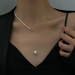 Vòng Cổ Ngọc Trai Tự Nhiên Hình Chữ Y Mặt Hạt Ngọc Trai Giọt Nước Có Thể Điều Chỉnh Kích Thước MADAME HIEN PEARLS CG044