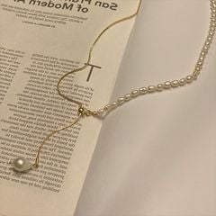 Vòng Cổ Ngọc Trai Tự Nhiên Hình Chữ Y Mặt Hạt Ngọc Trai Giọt Nước Có Thể Điều Chỉnh Kích Thước MADAME HIEN PEARLS CG044