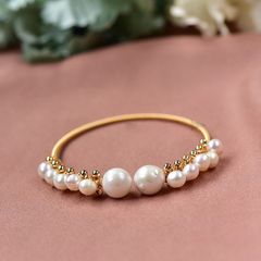 Vòng tay Ngọc Trai Kiểu Còng Cứng Đính Ngọc Trai Tự Nhiên Kiểu Chân Rết Cá Tính Lạ Mắt MADAME HIEN PEARL VTT114