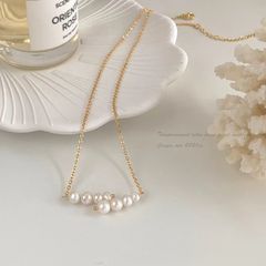 Vòng Cổ Mặt 2 Hàng 8 Hạt Ngọc Trai Tự Nhiên MADAME HIEN PEARL Thời Trang Nữ MT007