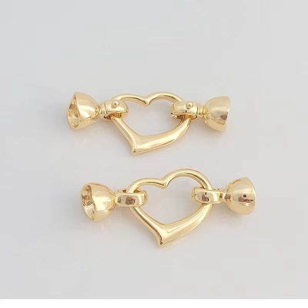 Khoá Cài Mặt Dây Chuyền Hoặc Vòng Tay Kẹp Nối Mặt Trái Tim Điệu Đà Mạ Vàng 14K MADAME HIEN PEARLS