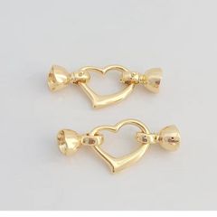 Khoá Cài Mặt Dây Chuyền Hoặc Vòng Tay Kẹp Nối Mặt Trái Tim Điệu Đà Mạ Vàng 14K MADAME HIEN PEARLS