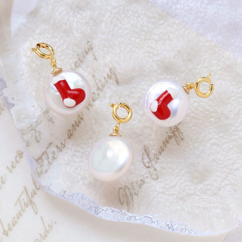 Mặt Dây Chuyền Mặt Ngọc Trai Baroque Đồng Xu Tranh Sơn Dầu Tươi Tắn MADAME HIEN PEARLS Cho Nữ MB037