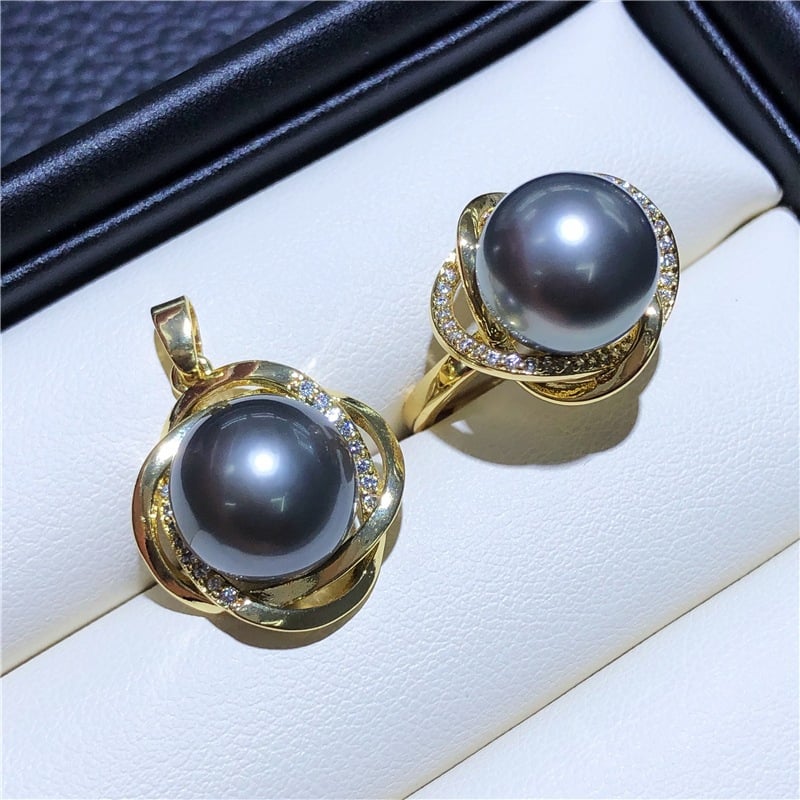 Mặt Dây Chuyền Ngọc Trai Nước Ngọt Tự Nhiên Bird 's Nest Đen Huyền Bí MADAME HIEN PEARLS Cho Nữ MN049