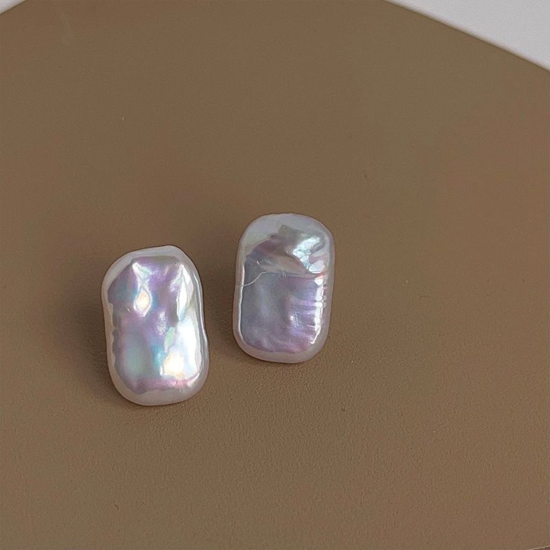Bông Tai Ngọc Trai Baroque Tự Nhiên Hình Chữ Nhật Cá Tính Phong Cách Châu Âu MADAME HIEN PEARLS Cho Nữ BTB042