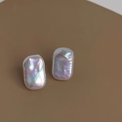 Bông Tai Ngọc Trai Baroque Tự Nhiên Hình Chữ Nhật Cá Tính Phong Cách Châu Âu MADAME HIEN PEARLS Cho Nữ BTB042