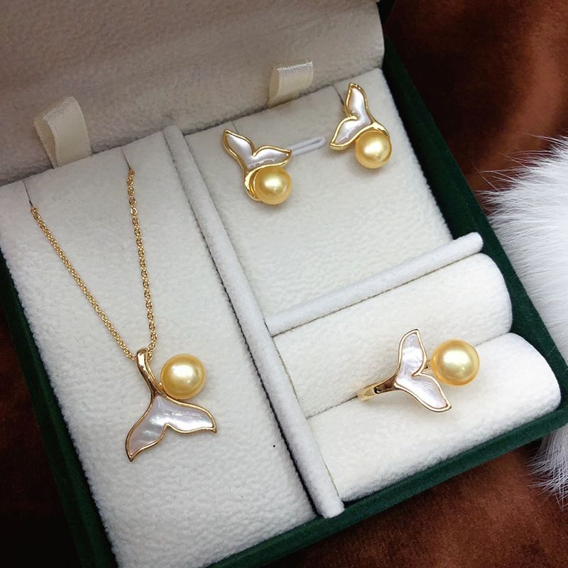 Bộ Set Ngọc Trai Dây chuyền, Nhẫn và Bông Tai Đuôi Cá Fritillaria MADAME HIEN PEARLS Cho Nữ SPS034