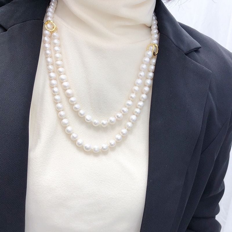 Vòng Cổ Ngọc Trai Khoá Đeo 5 Kiểu Biến Hoá Dài 80cm MADAME HIEN PEARLS Thời Trang Nữ CT036