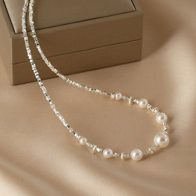 Vòng Cổ Ngọc Trai Mặt Hạt Ngọc Trai Tròn Chạy MADAME HIEN PEARLS Sang Trọng MT018